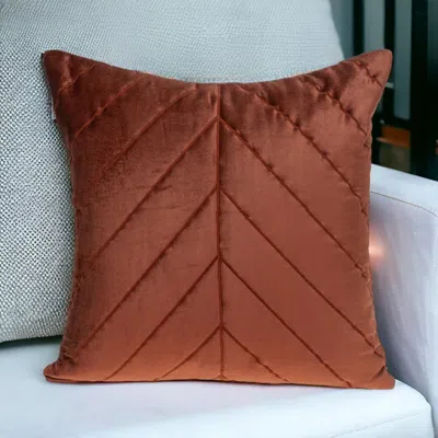 Homezia Quilted Velvet Arrows Burnt Orange Decorative Throw Pillow