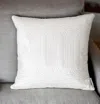 Homezia Quilted Velvet White Square Throw Pillow