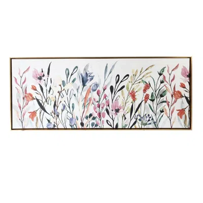 Homezia Rainbow Of Wildflowers Framed Giclee Wall Art Floater Frame Graphic Art Wall Art In Green