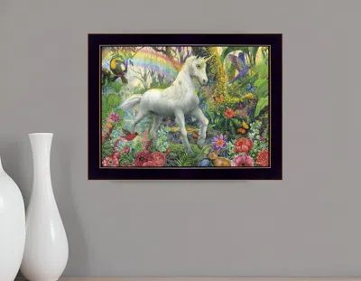 Homezia Rainbow Unicorn 1 Black Framed Print Wall Art