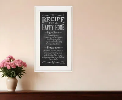 Homezia Recipe For A Happy Home 1 White Framed Print Wall Art