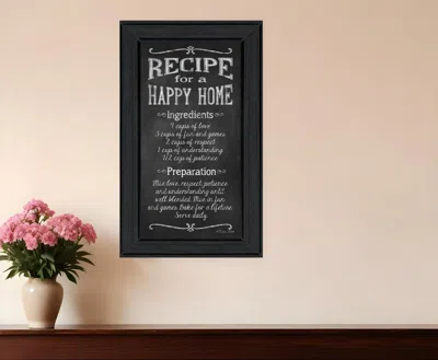 Homezia Recipe For A Happy Home 2 Black Framed Print Wall Art