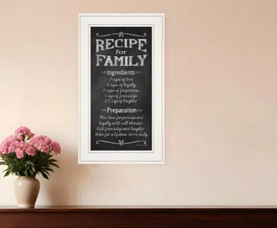 Homezia Recipe For Family White Framed Print Wall Art