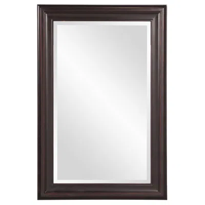 Homezia Rectangle Oil Rubbed Bronze Finish Mirror With Wooden Bronze Frame In Brown