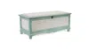 Homezia Rectangular Green Wooden With Seat Cushion And Inside Storage Bench