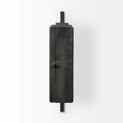 Homezia Rectangular Large Black Industrial Style Wall Clock In Burgundy