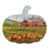 Homezia Red Barn Pumpkin Patch Unframed Print Wall Art