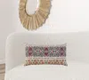 Homezia Red Beige Patterned Panel Lumbar Pillow