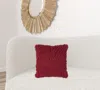Homezia Red Boho Textured Modern Down Throw Pillow