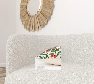 Homezia Red Green Cherry Tree Printed Lumbar Pillow