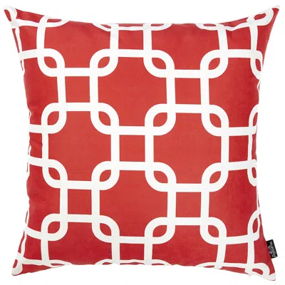 Homezia Red Lattice Decorative Throw Pillow Cover