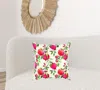 Homezia Red White Pomegranates Decorative Throw Pillow