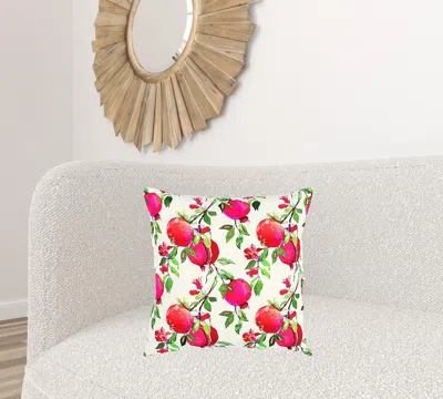 Homezia Red White Pomegranates Decorative Throw Pillow