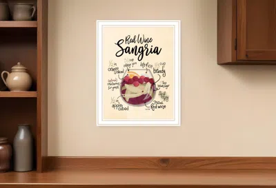 Homezia Red Wine Sangria 2 White Framed Print Wall Art