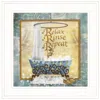 Homezia Relax Rinse Repeat 1 White Framed Print Bathroom Wall Art