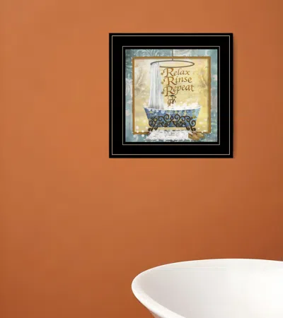 Homezia Relax Rinse Repeat 2 Black Framed Print Bathroom Wall Art In Multi