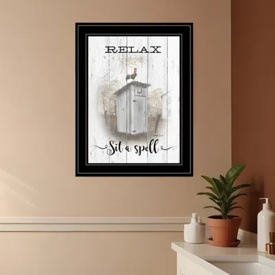 Homezia Relax Sit A Spell 2 Black Framed Print Wall Art