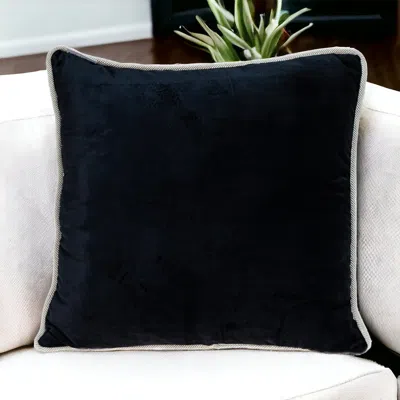 Homezia Reversible Black And White Square Velvet Throw Pillow