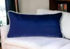 Homezia Reversible Royal And Aqua Lumbar Velvet Throw Pillow