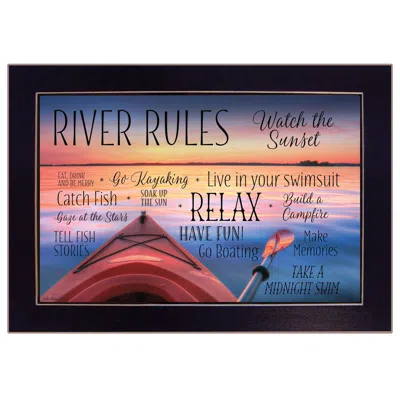Homezia River Rules 1 Black Framed Print Wall Art