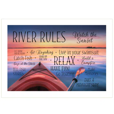 Homezia River Rules 2 White Framed Print Wall Art