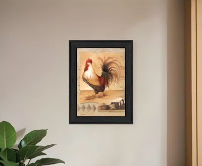 Homezia Rooster Montage I Black Framed Print Wall Art