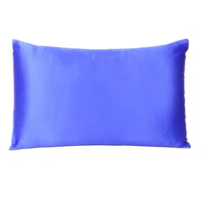 Homezia Royal Blue Dreamy Set Of 2 Silky Satin Queen Pillowcases