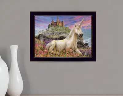 Homezia Royal Unicorn 1 Black Framed Print Wall Art In Multi