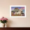 Homezia Royal Unicorn 2 White Framed Print Wall Art