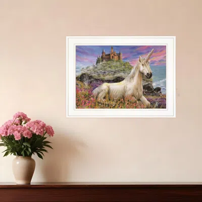Homezia Royal Unicorn 2 White Framed Print Wall Art