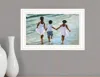 Homezia Running On The Beach 2 White Framed Print Wall Art