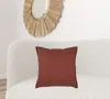 Homezia Rust Brown Solid Color Flange Edge Throw Pillow