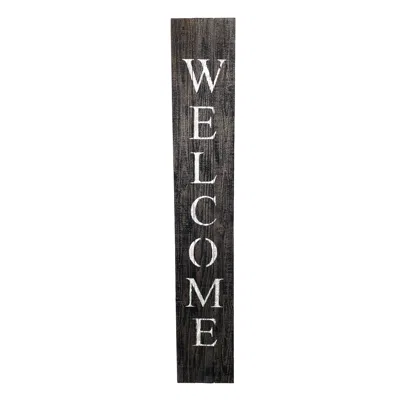 Homezia Rustic Black And White Front Porch Welcome Sign