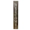Homezia Rustic Dark Gray And White Front Porch Welcome Sign