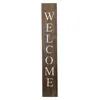 Homezia Rustic Espresso Brown And White Front Porch Welcome Sign