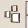 Homezia Rustic Farmhouse Set Of 3 Square Shadow Box Shelves