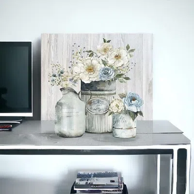 Homezia Rustic Grey Flowers Unframed Print Wall Art