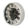 Homezia Rustic White Industrial Gear Vintage Wall Clock