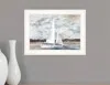 Homezia Sailboat On Water 2 White Framed Print Wall Art