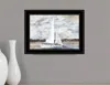 Homezia Sailboat On Water 3 Black Framed Print Wall Art