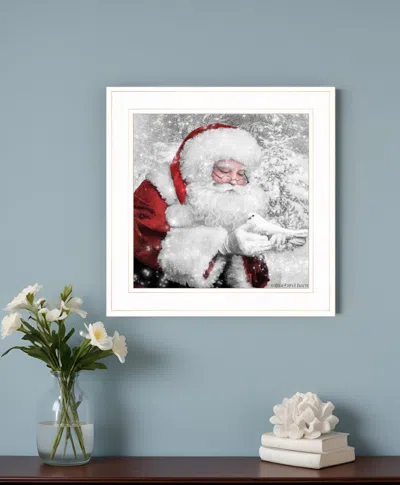 Homezia Santas Little Friends 3 White Framed Print Wall Art