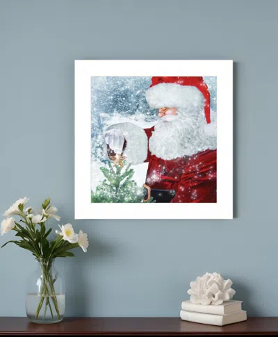 Homezia Santas Tree Star 1 White Framed Print Wall Art