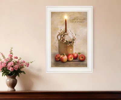 Homezia Say A Prayer 1 White Framed Print Wall Art