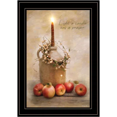 Homezia Say A Prayer 3 Black Framed Print Wall Art In Neutral