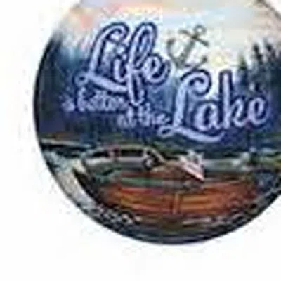 Homezia Scenic Life Is Better At The Lake Hand Painted Mouth Blown Glass Ornament