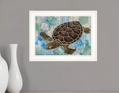 Homezia Sea Turtles Collage Ii 1 White Framed Print Wall Art In Multi