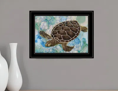 Homezia Sea Turtles Collage Ii 2 Black Framed Print Wall Art