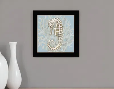 Homezia Seahorse And Coral Black Framed Print Wall Art