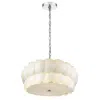 Homezia Selene 6-light Polished Chrome Pendant With Overlapping Frosted White Glass Discs Shade