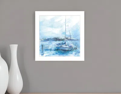 Homezia Serenity Sloop 1 White Framed Print Wall Art